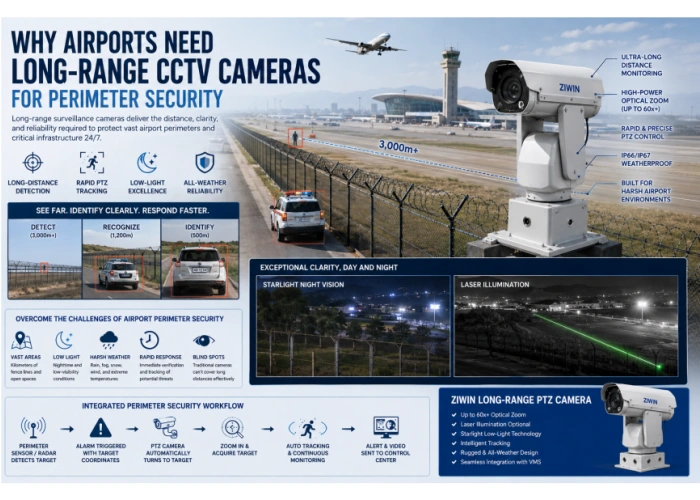 Pourquoi les aéroports ont besoin de caméras de vidéosurveillance à longue portée pour la sécurité périmétrique